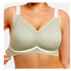 Brabalas Unlined Smooth Wireless Bra Support Comfort Seamless V Neck Bralette
